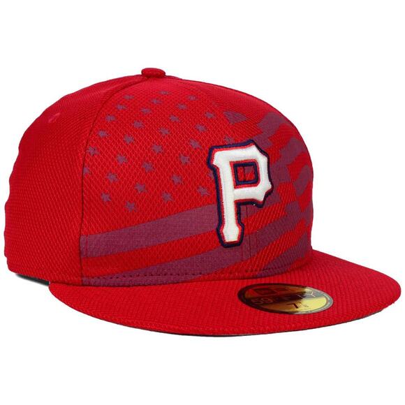 Pittsburgh Pirates New Era 59FIFTY Baseball MLB July 4th Stars Stripes Hat Cap - Picture 3 of 5
